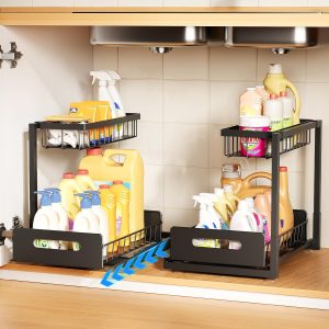 Adjustable Under-Sink Organizer – Multi-Purpose Storage Solution for Kitchen & Bathroom