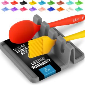 Silicone Utensil Rest with Drip Pad – Heat-Resistant & Non-Slip Design