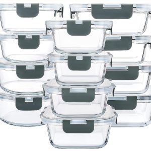 24-Piece Food Storage Container Set with Upgraded Locking Lids